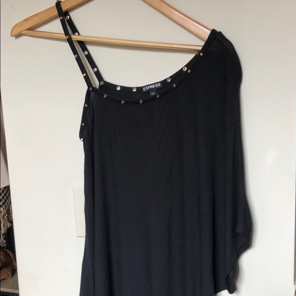 Express Asymmetrical One Sleeve Studded Top